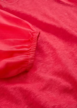 T-shirt en lin à manches ballon
