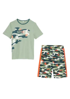 T-shirt et bermuda garçon 100% coton (ens. 2 pces)