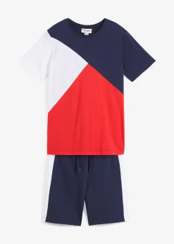 T-shirt et bermuda molletonné (ens. 2 pces.) 100% coton