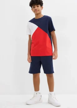 T-shirt et bermuda molletonné (ens. 2 pces.) 100% coton