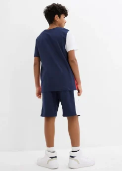 T-shirt et bermuda molletonné (ens. 2 pces.) 100% coton