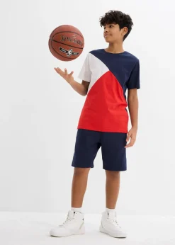 T-shirt et bermuda molletonné (ens. 2 pces.) 100% coton