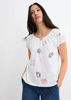 T-shirt imprimé à col rond