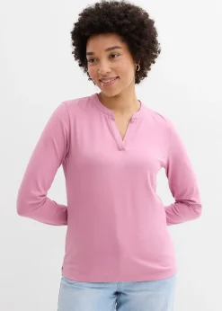 T-shirt long à col tunisien