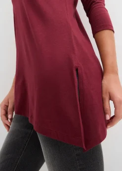 T-shirt long en coton et viscose
