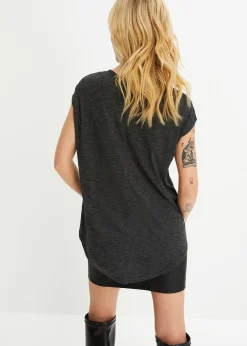 T-shirt long en viscose mélangée