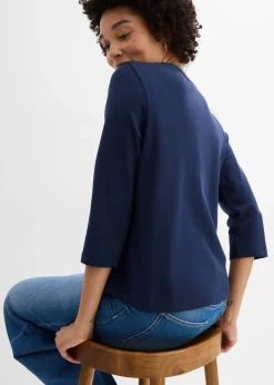 T-shirt manches 3/4 en jersey coton épais