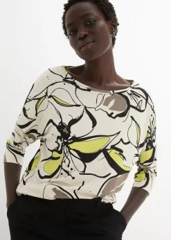 T-shirt manches chauve-souris à imprimé floral
