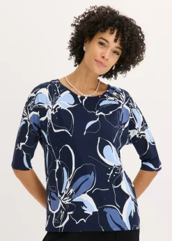 T-shirt manches chauve-souris à imprimé floral