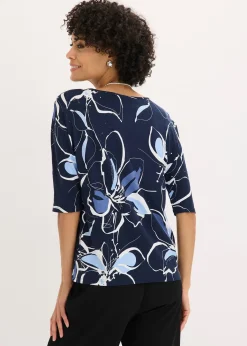T-shirt manches chauve-souris à imprimé floral