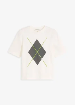 T-shirt manches coude avec imprimé et sequins