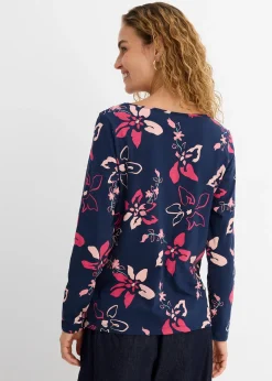 T-shirt manches longues à imprimé floral