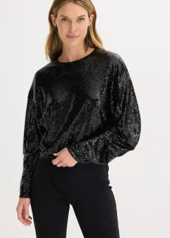 T-shirt manches longues à sequins