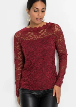 T-shirt manches longues en dentelle