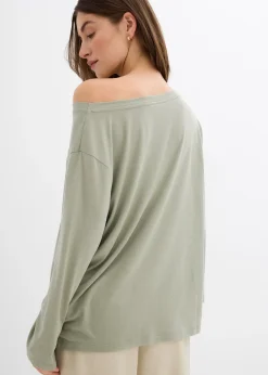 T-shirt épaule dénudée en modal mélangé