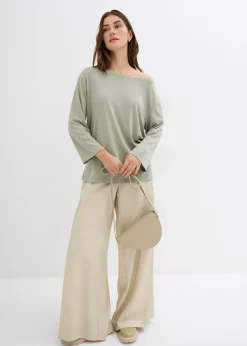 T-shirt épaule dénudée en modal mélangé