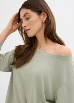 T-shirt épaule dénudée en modal mélangé