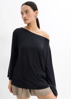 T-shirt épaule dénudée en modal mélangé