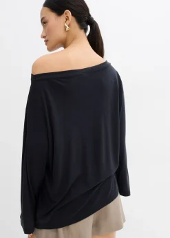 T-shirt épaule dénudée en modal mélangé