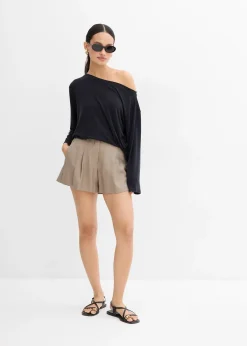 T-shirt épaule dénudée en modal mélangé