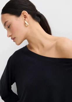 T-shirt épaule dénudée en modal mélangé