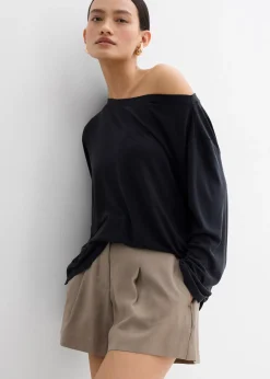 T-shirt épaule dénudée en modal mélangé