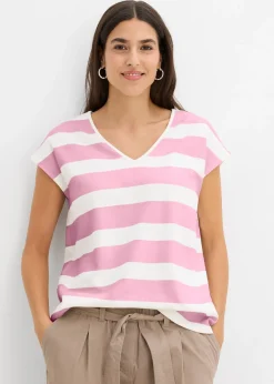 T-shirt rayé en maille