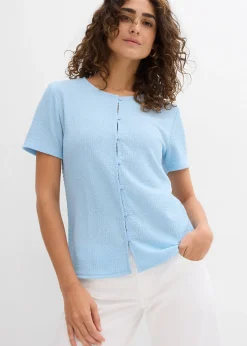 T-shirt texturé et boutonné