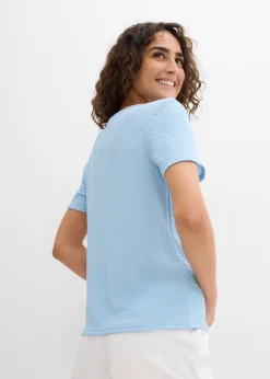 T-shirt texturé et boutonné
