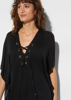 Tunique de plage en viscose transparente