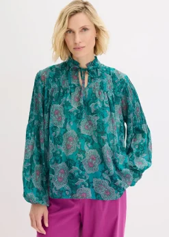 Tunique en satin à passepoils