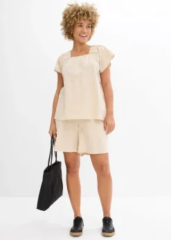 Tunique-blouse en seersucker coton