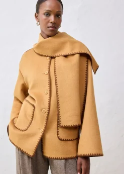 Veste à broderie décorative (ens. 2 pces avec écharpe)