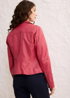 Veste biker en cuir nappa d’agneau