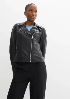 Veste biker en cuir nappa d’agneau