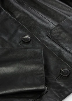 Veste courte en cuir nappa d’agneau