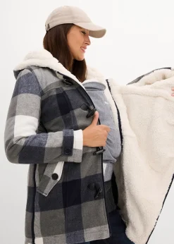 Veste de grossesse et de portage en laine avec doublure peluche
