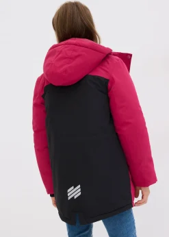 Veste de ski imperméable à capuche amovible et réflecteurs