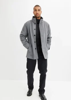 Veste d’hiver aspect laine avec empiècement coupe-vent