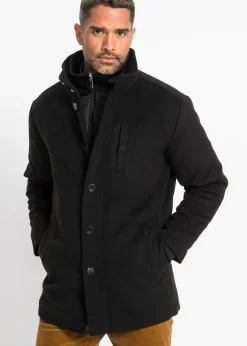 Veste d’hiver aspect laine avec empiècement coupe-vent