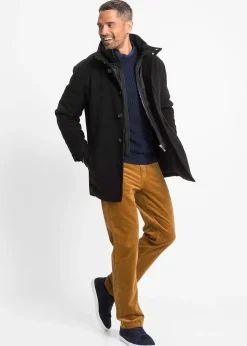Veste d’hiver aspect laine avec empiècement coupe-vent