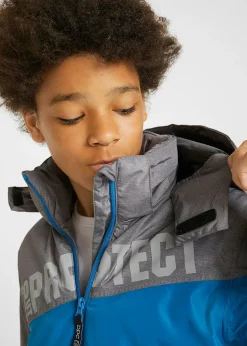Veste d’hiver imperméable à capuche, style color block