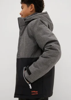 Veste d’hiver rembourrée à capuche, style color block
