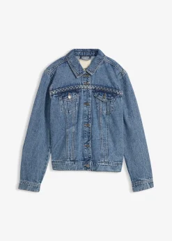 Veste en jean à détail tressé