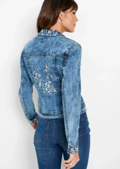 Veste en jean avec broderie