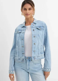 Veste en jean avec broderie