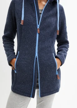 Veste en polaire tricoté à capuche