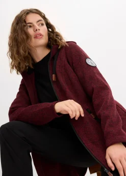 Veste en polaire tricoté à capuche