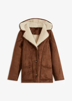 Veste en sherpa à capuche