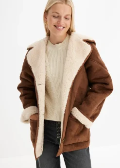 Veste en sherpa à capuche